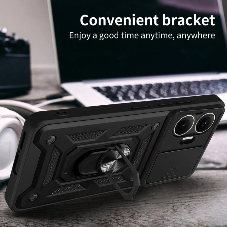 For Xiaomi Poco F7 / Turbo 4 Pro Sliding Camera Cover Design TPU+PC Phone Case