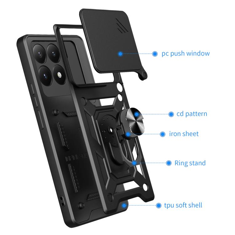 For Xiaomi 15T Sliding Camera Cover Design TPU+PC Phone Case