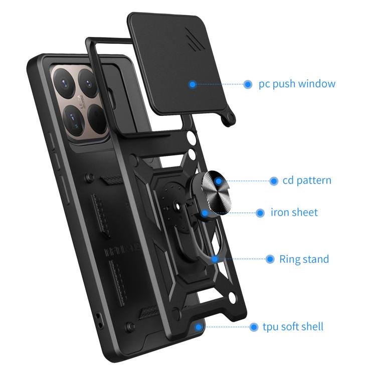 For Xiaomi 15T Pro Sliding Camera Cover Design TPU+PC Phone Case