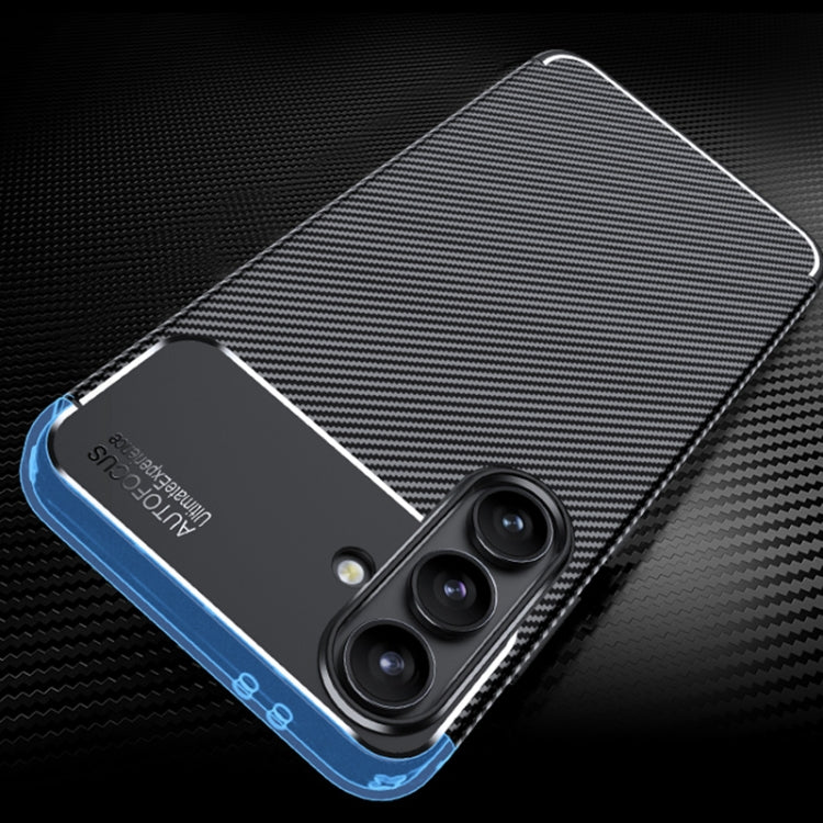 For Samsung Galaxy S24 FE 5G Carbon Fiber Texture Shockproof TPU Phone Case - Black