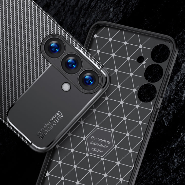 For Samsung Galaxy S25 5G Carbon Fiber Texture Shockproof TPU Phone Case - Black