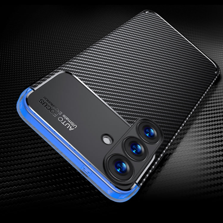 For Samsung Galaxy S25 5G Carbon Fiber Texture Shockproof TPU Phone Case - Black