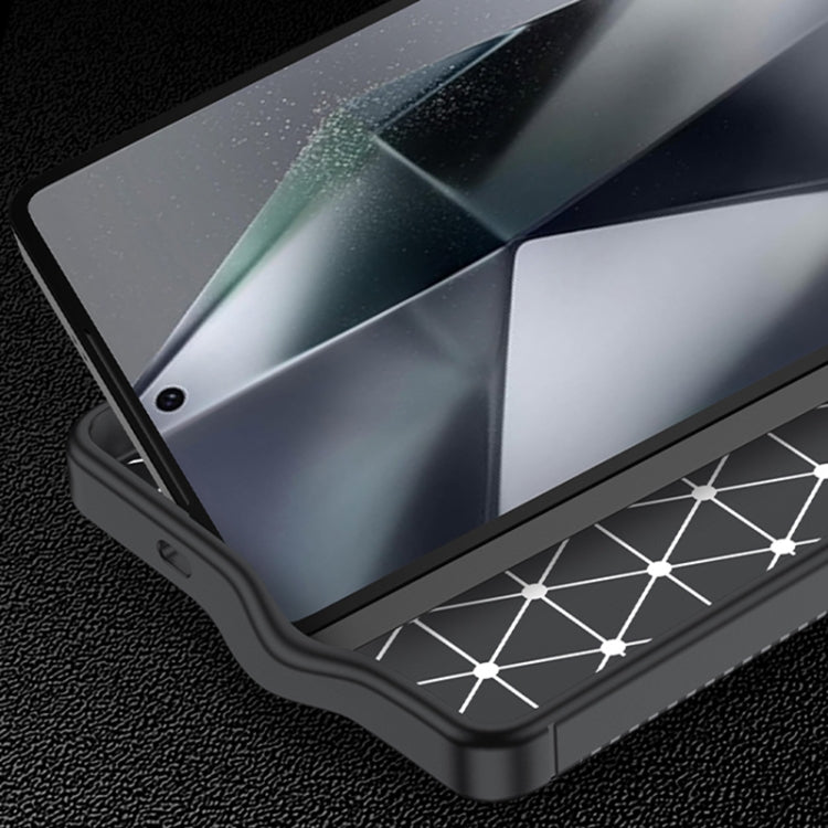 For Samsung Galaxy S25 Ultra 5G Carbon Fiber Texture Shockproof TPU Phone Case - Black