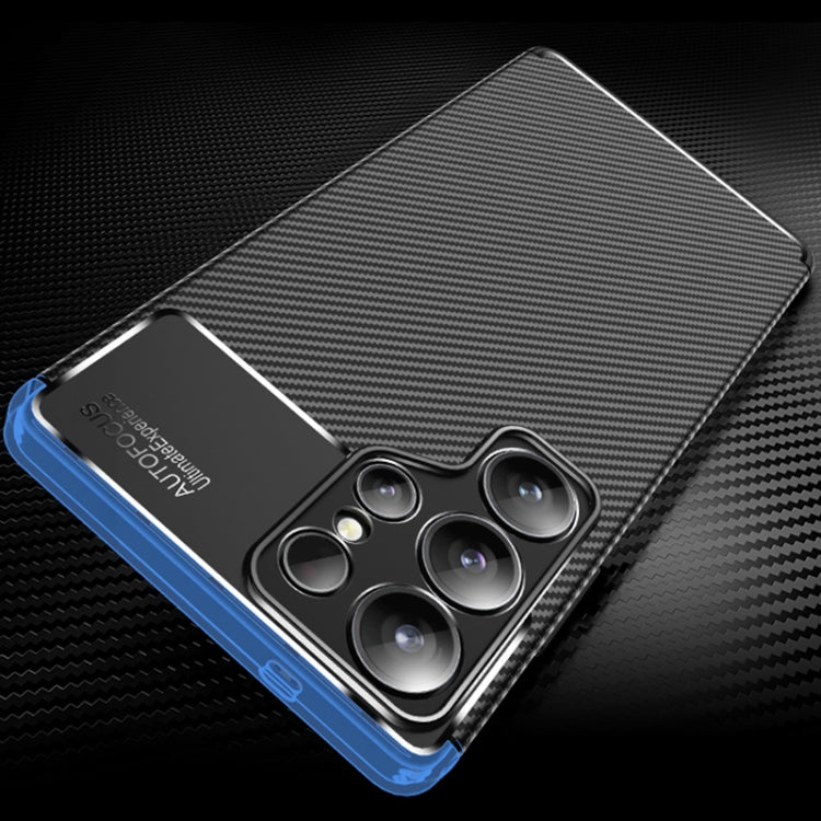For Samsung Galaxy S25 Ultra 5G Carbon Fiber Texture Shockproof TPU Phone Case - Black