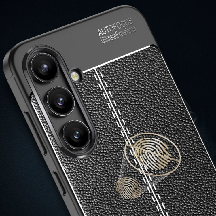 For Samsung Galaxy S24 FE 5G Litchi Texture Shockproof TPU Phone Case - Black