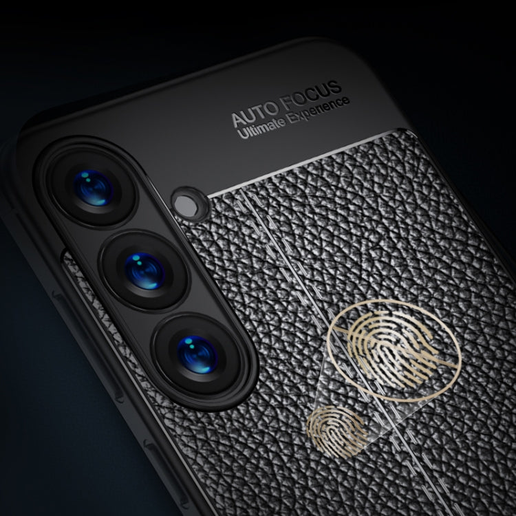 For Samsung Galaxy S25 5G Litchi Texture Shockproof TPU Phone Case - Black