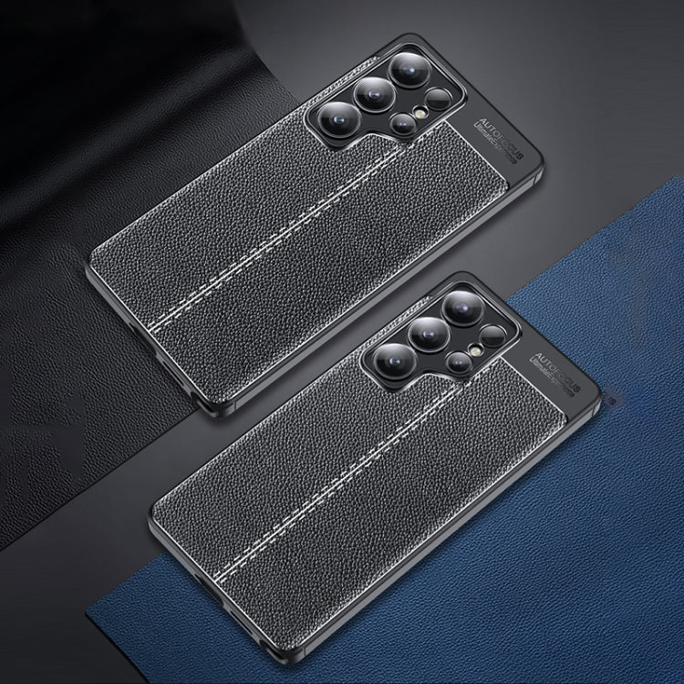 For Samsung Galaxy S25 Ultra 5G Litchi Texture Shockproof TPU Phone Case - Black