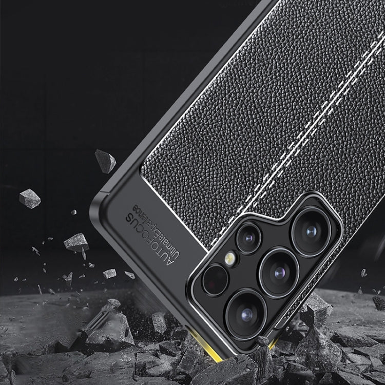 For Samsung Galaxy S25 Ultra 5G Litchi Texture Shockproof TPU Phone Case - Black