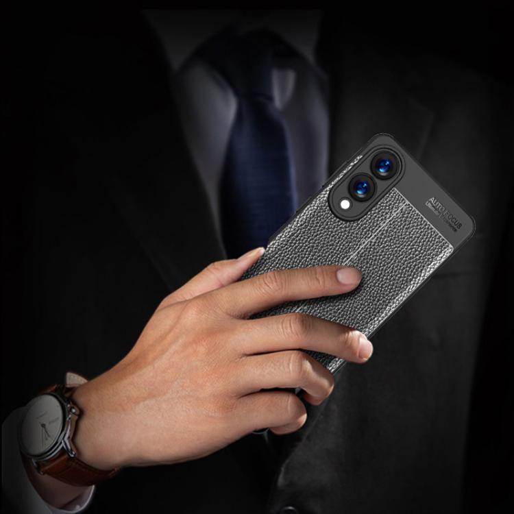 For Samsung Galaxy S25 Edge 5G Litchi Texture Shockproof TPU Phone Case - Black