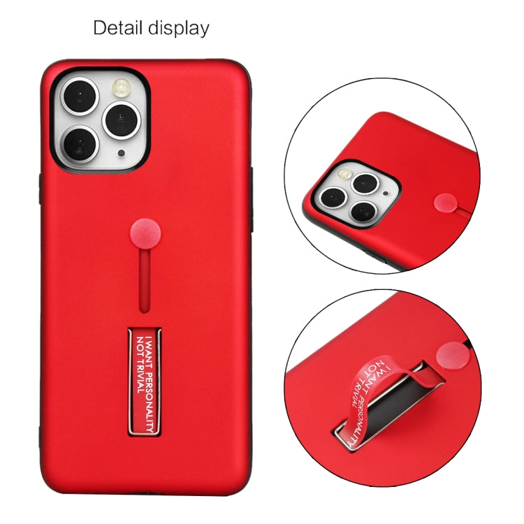 For iPhone 12 / 12 Pro Oil Feel Shockproof TPU + PC Protective Case with Holder