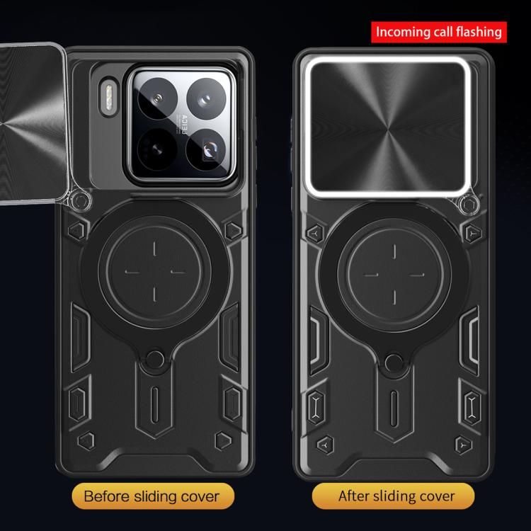 For Xiaomi 15 CD Texture Sliding Camshield Magnetic Holder Phone Case