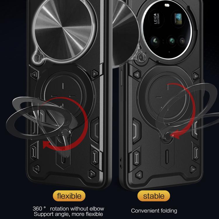 For Xiaomi 15 Ultra CD Texture Sliding Camshield Magnetic Holder Phone Case