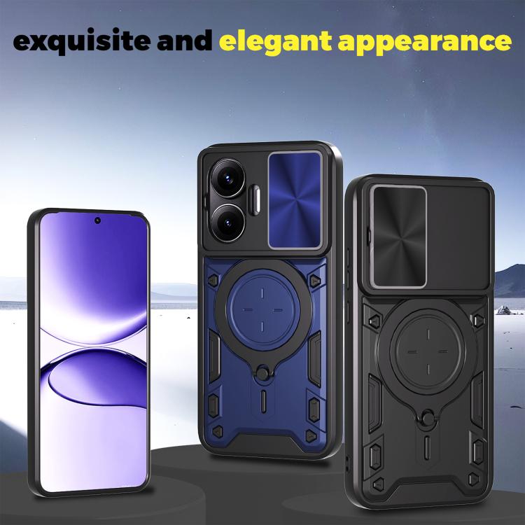 For Xiaomi Poco F7 CD Texture Sliding Camshield Magnetic Holder Phone Case