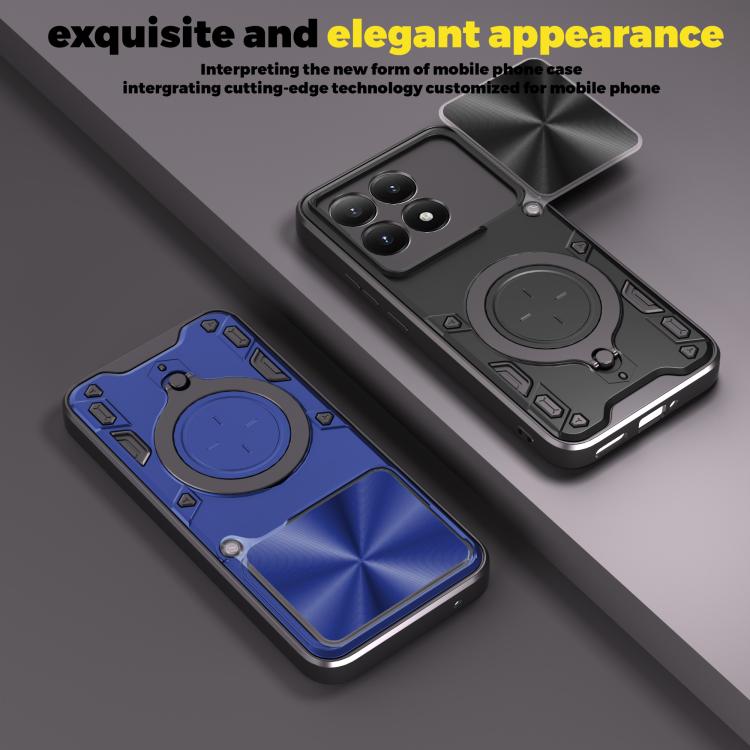 For Xiaomi 15T 5G CD Texture Sliding Camshield Magnetic Holder Phone Case