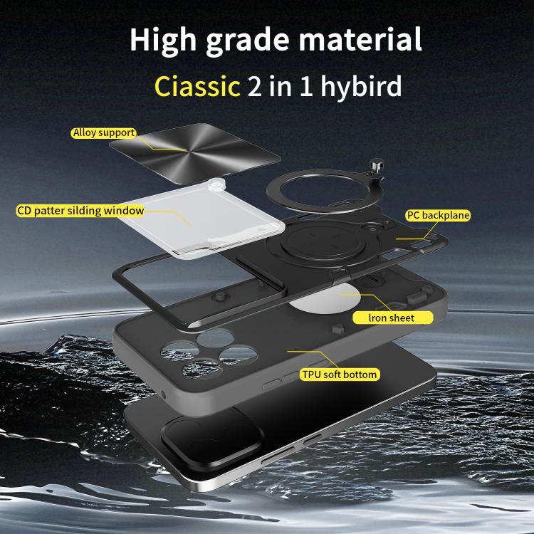 For Xiaomi 15T 5G CD Texture Sliding Camshield Magnetic Holder Phone Case