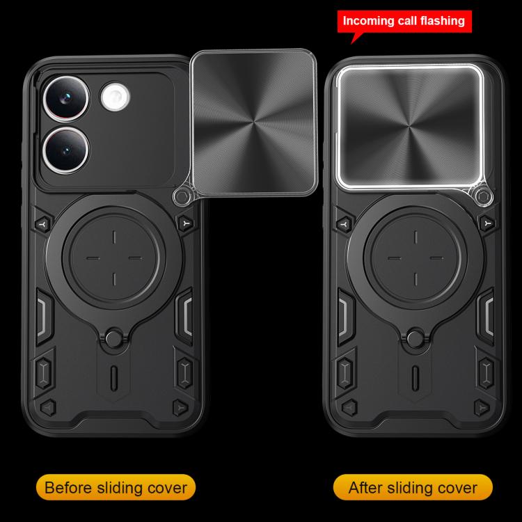 For Xiaomi Poco X8 Pro 5G CD Texture Sliding Camshield Magnetic Holder Phone Case
