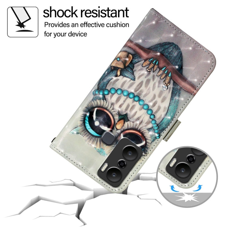 For Infinix Hot 20 Play 3D Painting Horizontal Flip Leather Phone Case