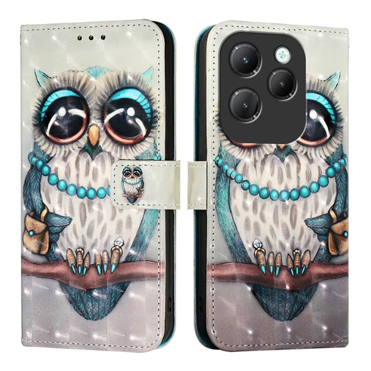 For Infinix Hot 40 / Hot 40 Pro 3D Painting Horizontal Flip Leather Phone Case