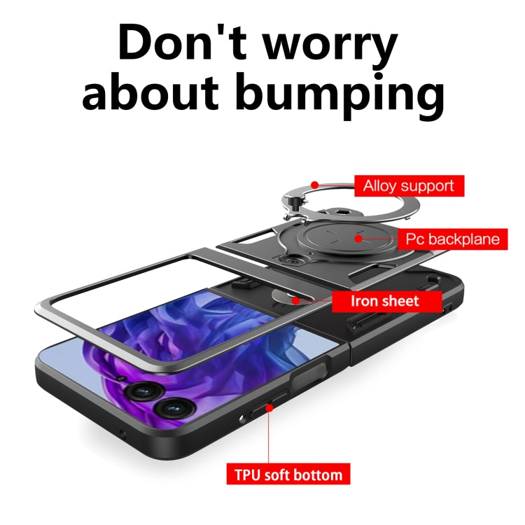 For Motorola Razr 50 Ultra CD Texture Magnetic Holder Phone Case
