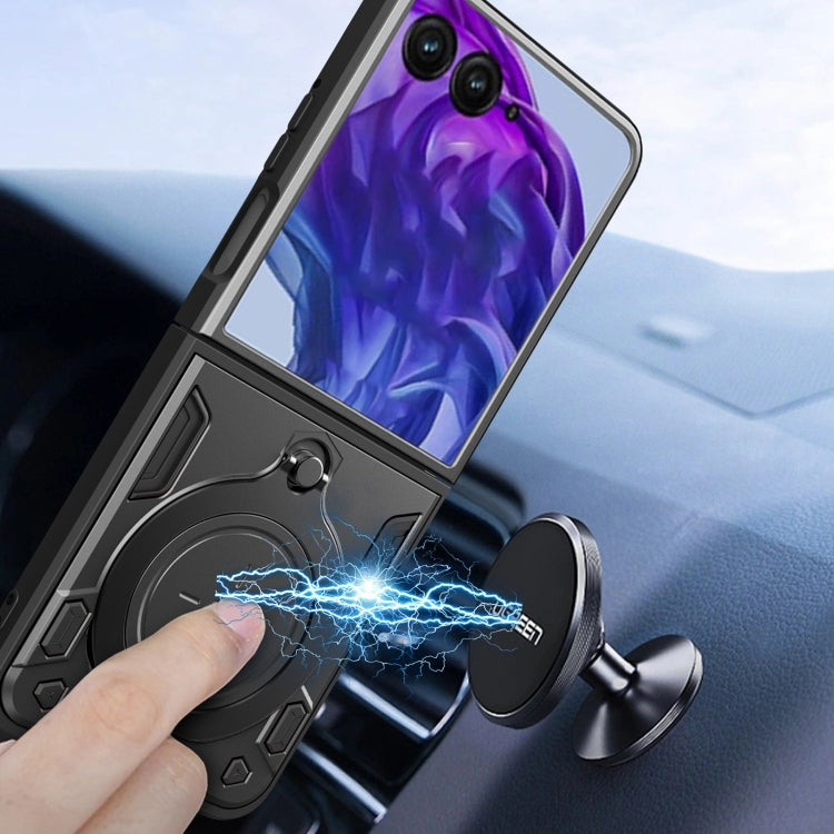For Motorola Razr 50 Ultra CD Texture Magnetic Holder Phone Case