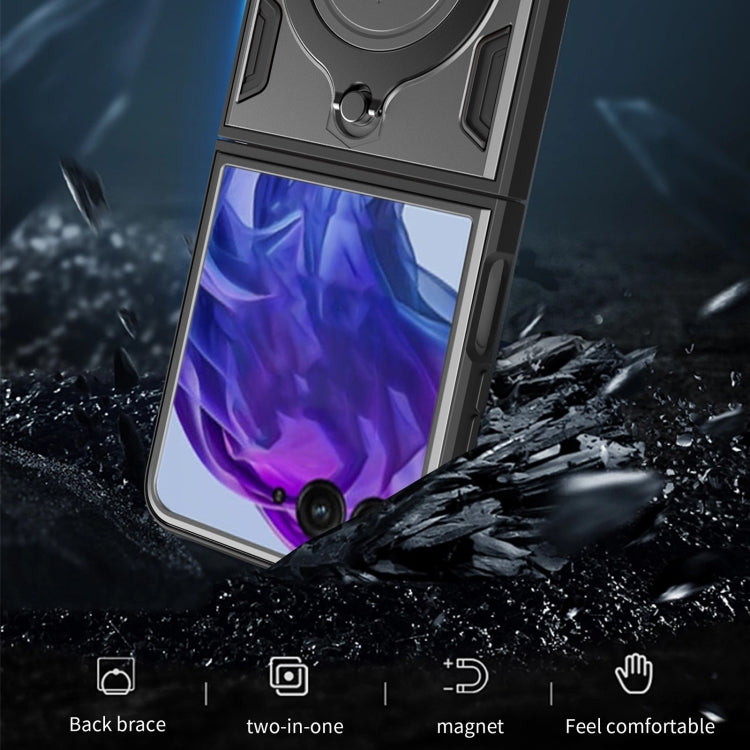 For Motorola Razr 50 Ultra CD Texture Magnetic Holder Phone Case