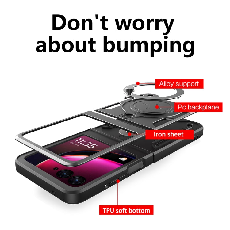 For Motorola Razr 50 CD Texture Magnetic Holder Phone Case
