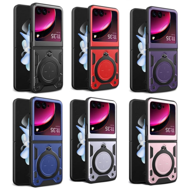 For Motorola Razr 50 CD Texture Magnetic Holder Phone Case