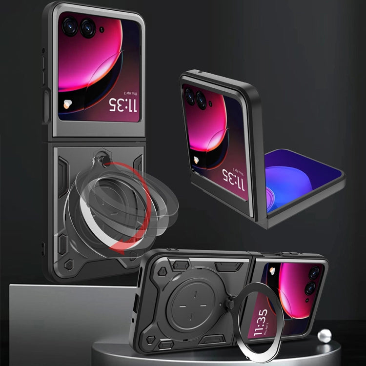 For Motorola Razr 50 CD Texture Magnetic Holder Phone Case