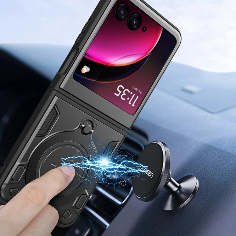 For Motorola Razr 50 CD Texture Magnetic Holder Phone Case