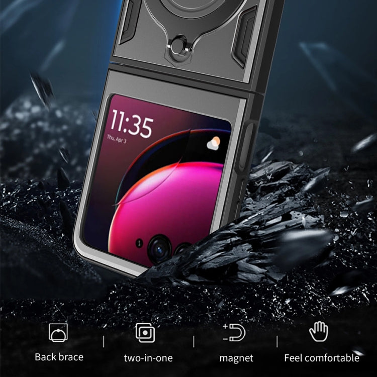 For Motorola Razr 50 CD Texture Magnetic Holder Phone Case