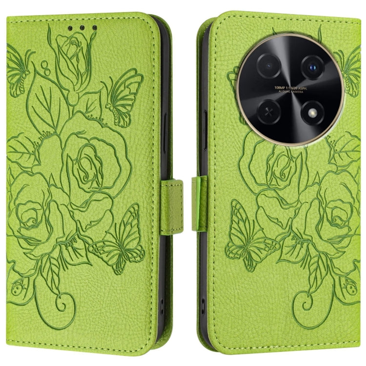 For Huawei nova 12i 4G Embossed Rose RFID Anti-theft Leather Phone Case