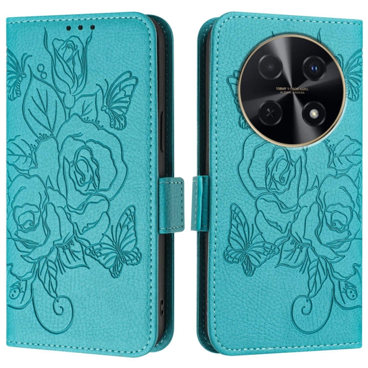 For Huawei nova 12i 4G Embossed Rose RFID Anti-theft Leather Phone Case