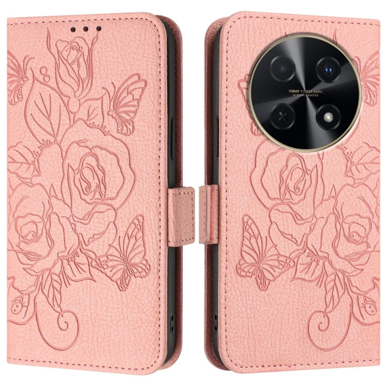 For Huawei nova 12i 4G Embossed Rose RFID Anti-theft Leather Phone Case