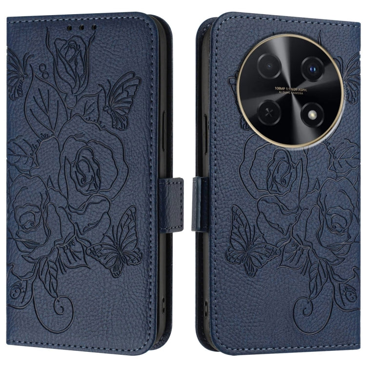 For Huawei nova 12i 4G Embossed Rose RFID Anti-theft Leather Phone Case