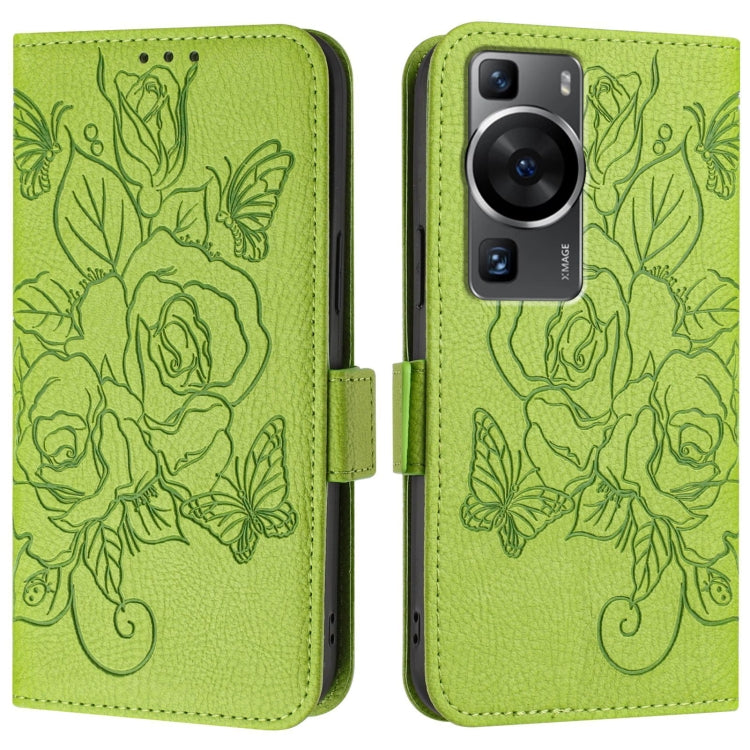 For Huawei P60 / P60 Pro Embossed Rose RFID Anti-theft Leather Phone Case