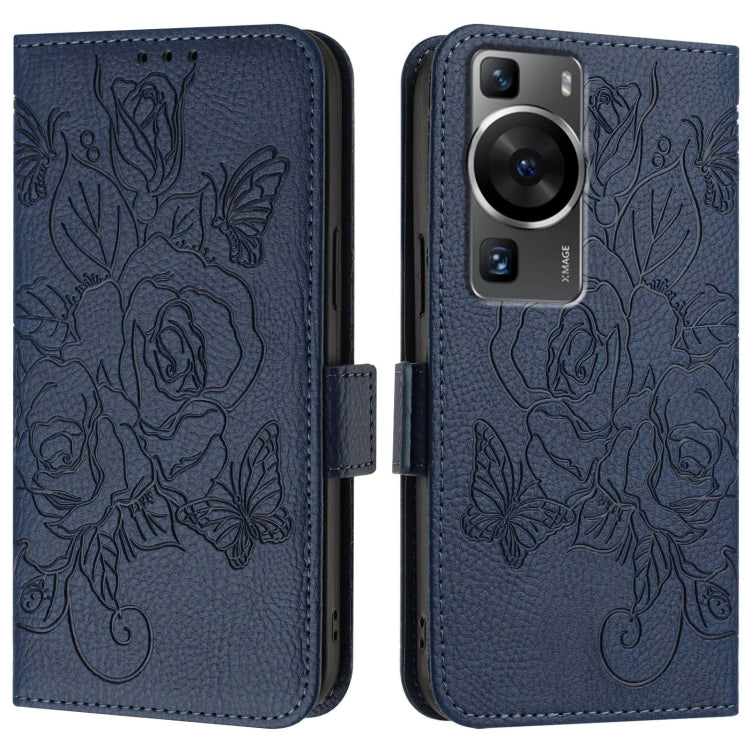 For Huawei P60 / P60 Pro Embossed Rose RFID Anti-theft Leather Phone Case
