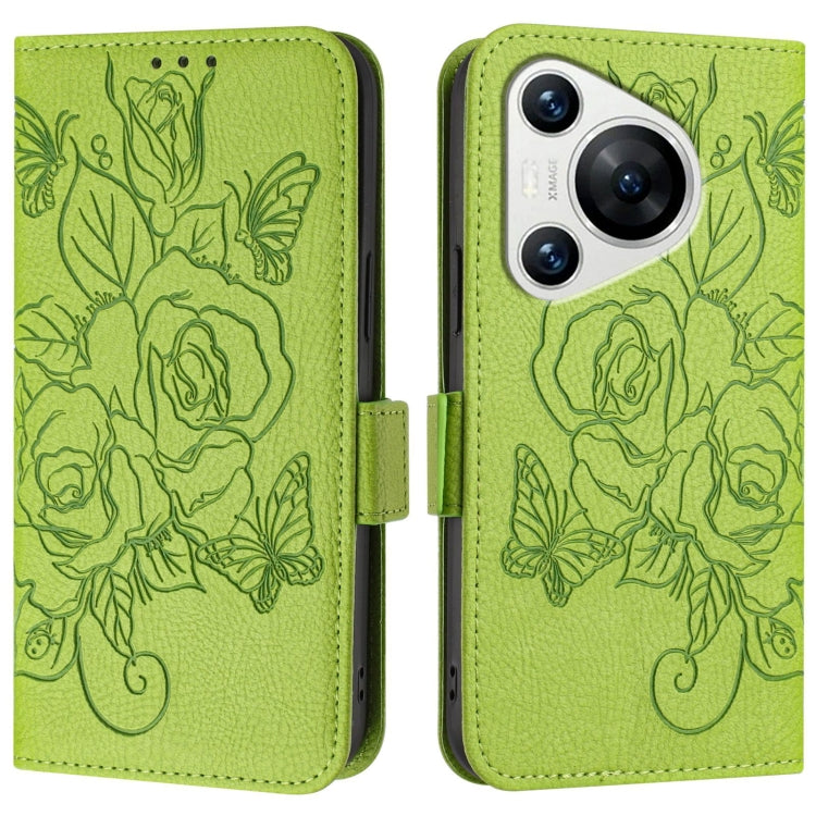 For Huawei Pura 70 Embossed Rose RFID Anti-theft Leather Phone Case