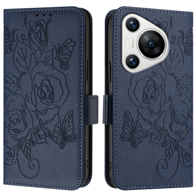 For Huawei Pura 70 Embossed Rose RFID Anti-theft Leather Phone Case