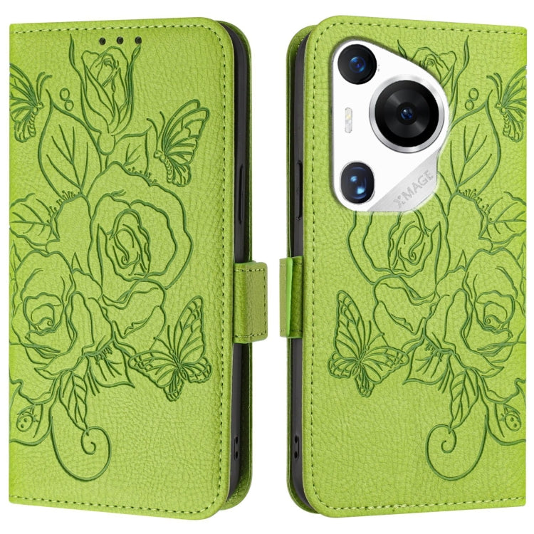 For Huawei Pura 70 Pro Embossed Rose RFID Anti-theft Leather Phone Case