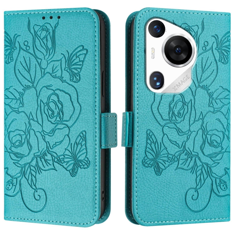 For Huawei Pura 70 Pro Embossed Rose RFID Anti-theft Leather Phone Case