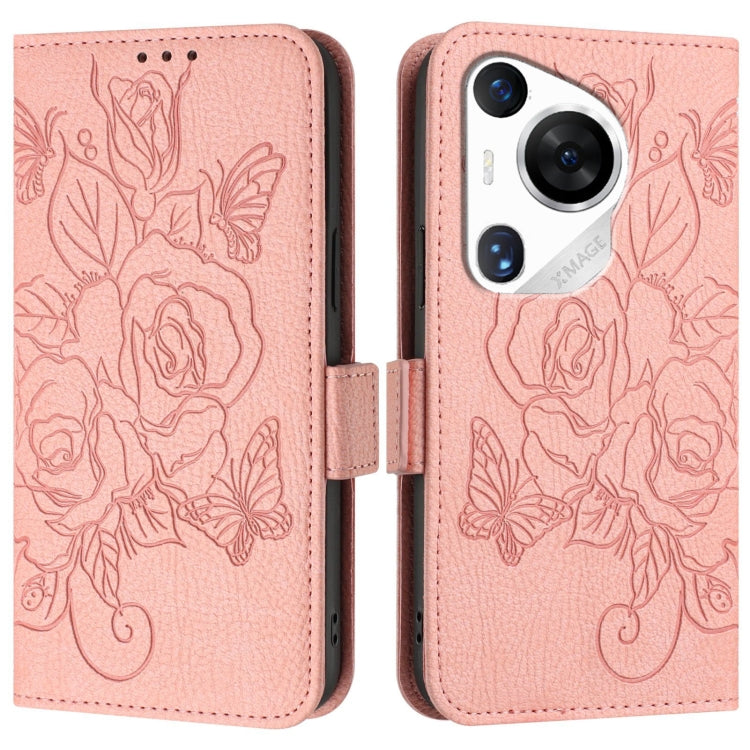 For Huawei Pura 70 Pro Embossed Rose RFID Anti-theft Leather Phone Case