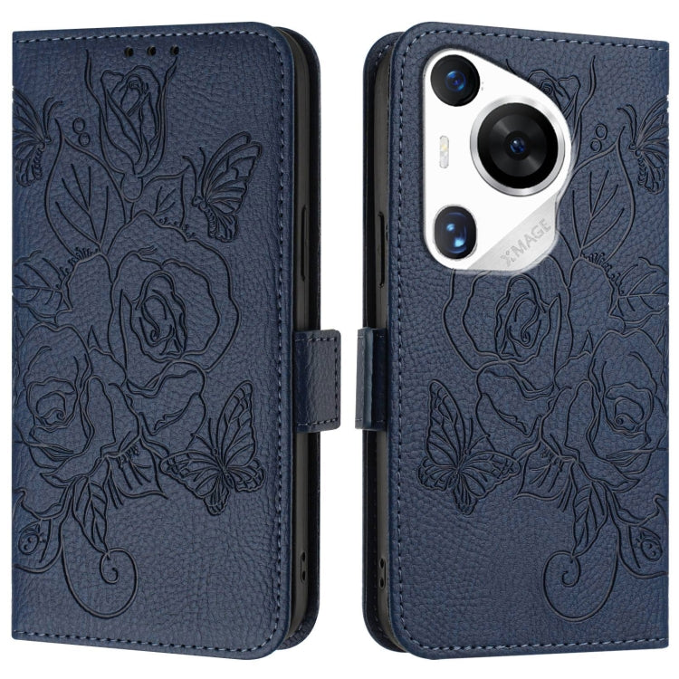 For Huawei Pura 70 Pro Embossed Rose RFID Anti-theft Leather Phone Case