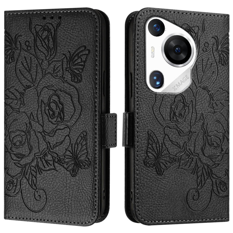 For Huawei Pura 70 Pro Embossed Rose RFID Anti-theft Leather Phone Case