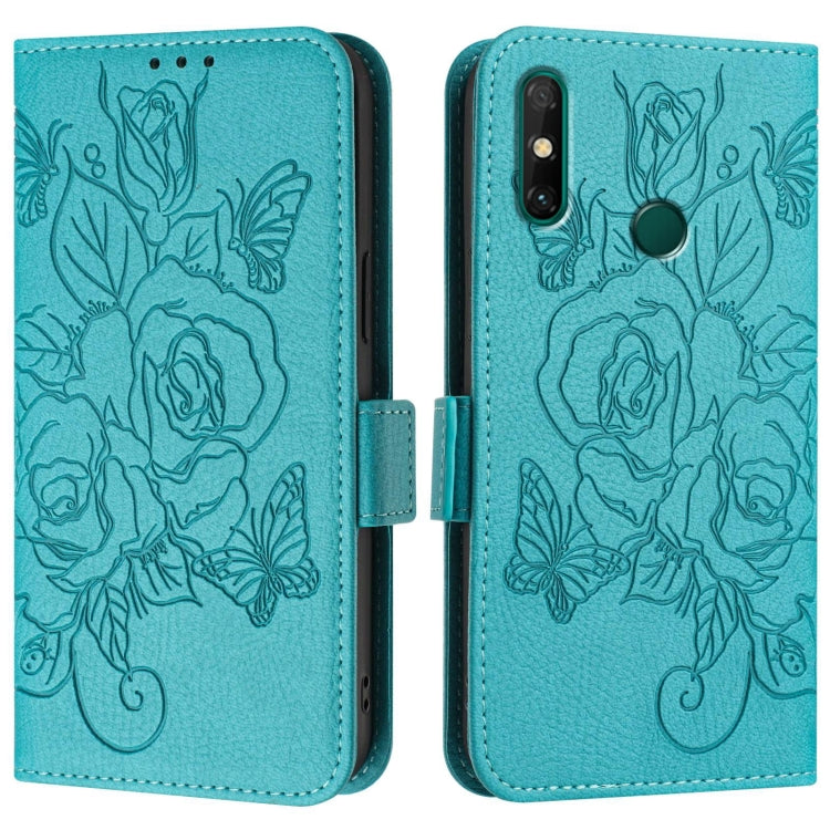 For Huawei Enjoy 20 SE / Y7a 4G Embossed Rose RFID Anti-theft Leather Phone Case