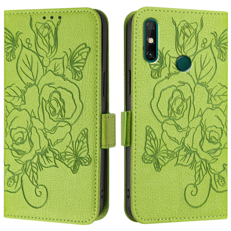For Huawei P Smart 2021 4G Embossed Rose RFID Anti-theft Leather Phone Case