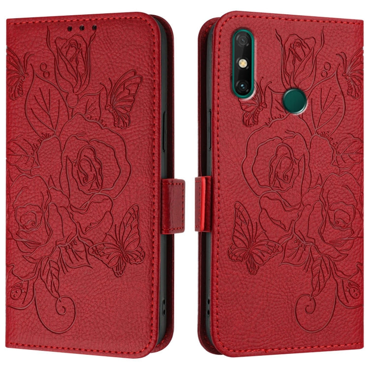 For Huawei P Smart 2021 4G Embossed Rose RFID Anti-theft Leather Phone Case