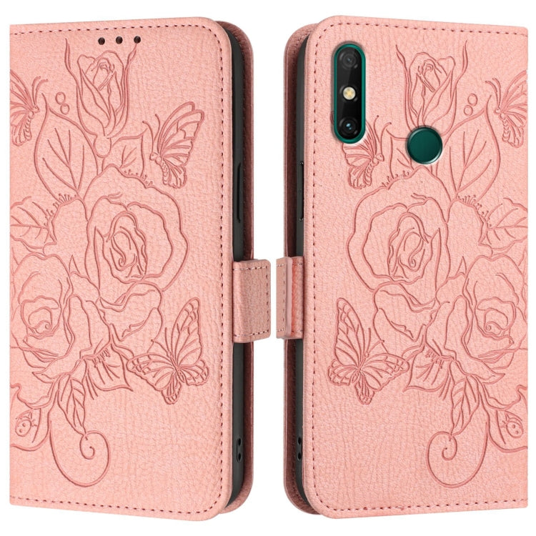 For Huawei P Smart 2021 4G Embossed Rose RFID Anti-theft Leather Phone Case
