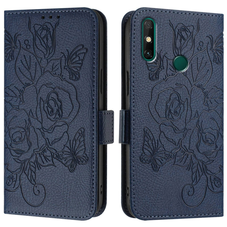 For Huawei P Smart 2021 4G Embossed Rose RFID Anti-theft Leather Phone Case