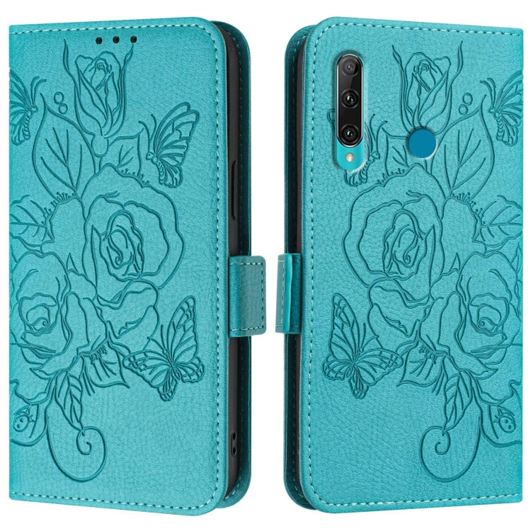 For Huawei Enjoy 9s 4G / P Smart 2019 Embossed Rose RFID Anti-theft Leather Phone Case