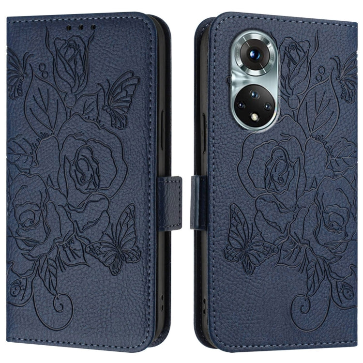 For Huawei nova 9 Embossed Rose RFID Anti-theft Leather Phone Case
